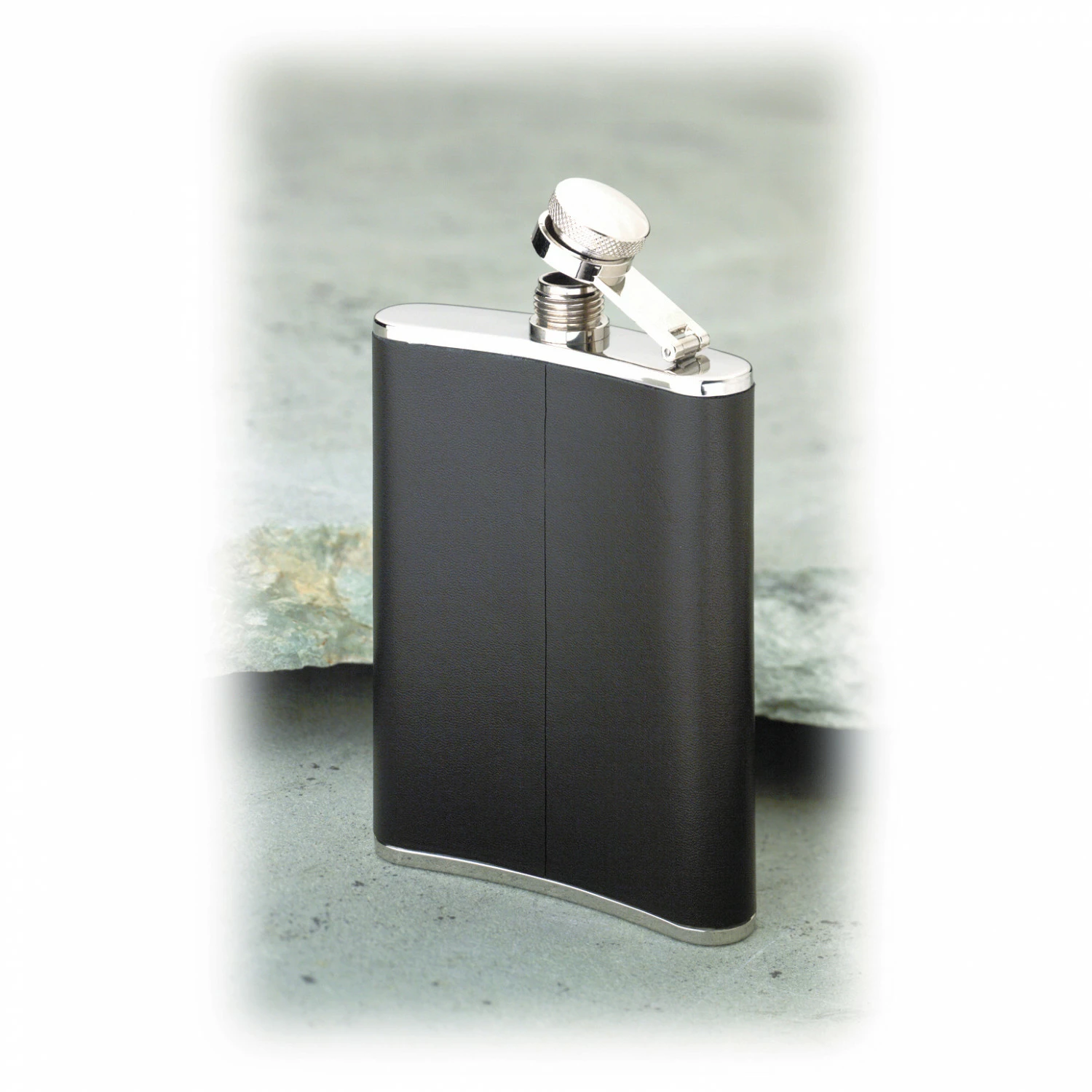 Basic Nature Flachmann Eckig Leder - Water Bottle - Image 2