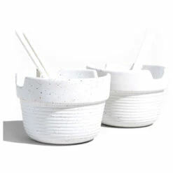 United By Blue Stackable Stoneware Noodle Bowl 2-Pack - Food Storage